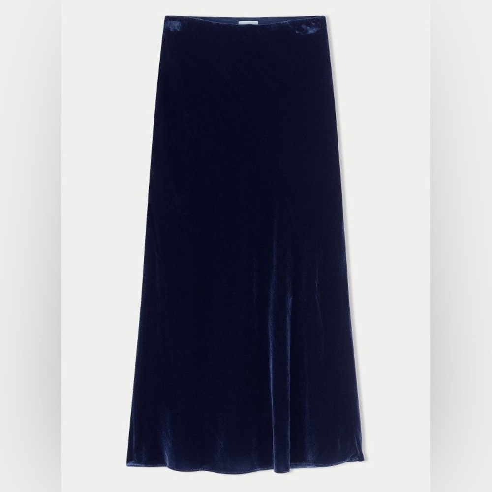 Vintage Luxurious Blue Maxi A-Line Skirt for Cocktail Events